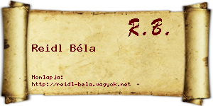 Reidl Béla névjegykártya